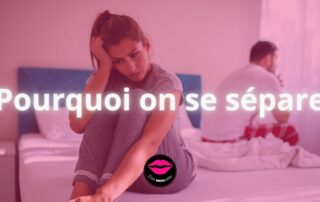 femme avec un air triste et contrarié a l'autre bout du lit son homme sepmble faché